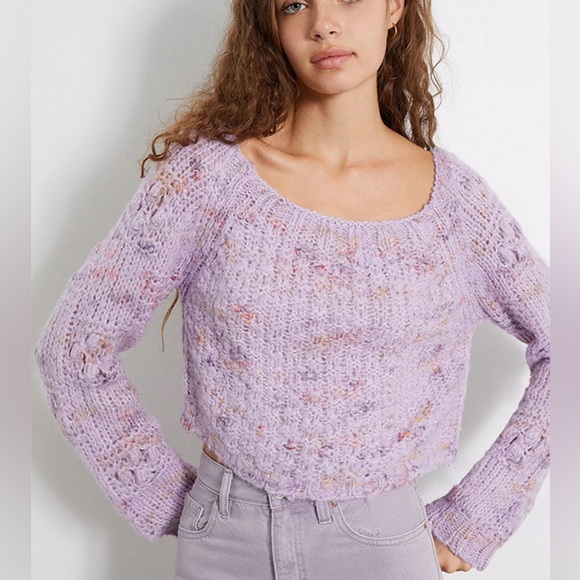 Free People Sunset Cloud Knit Purple Sweater Violet Glow - Picture 4 of 13